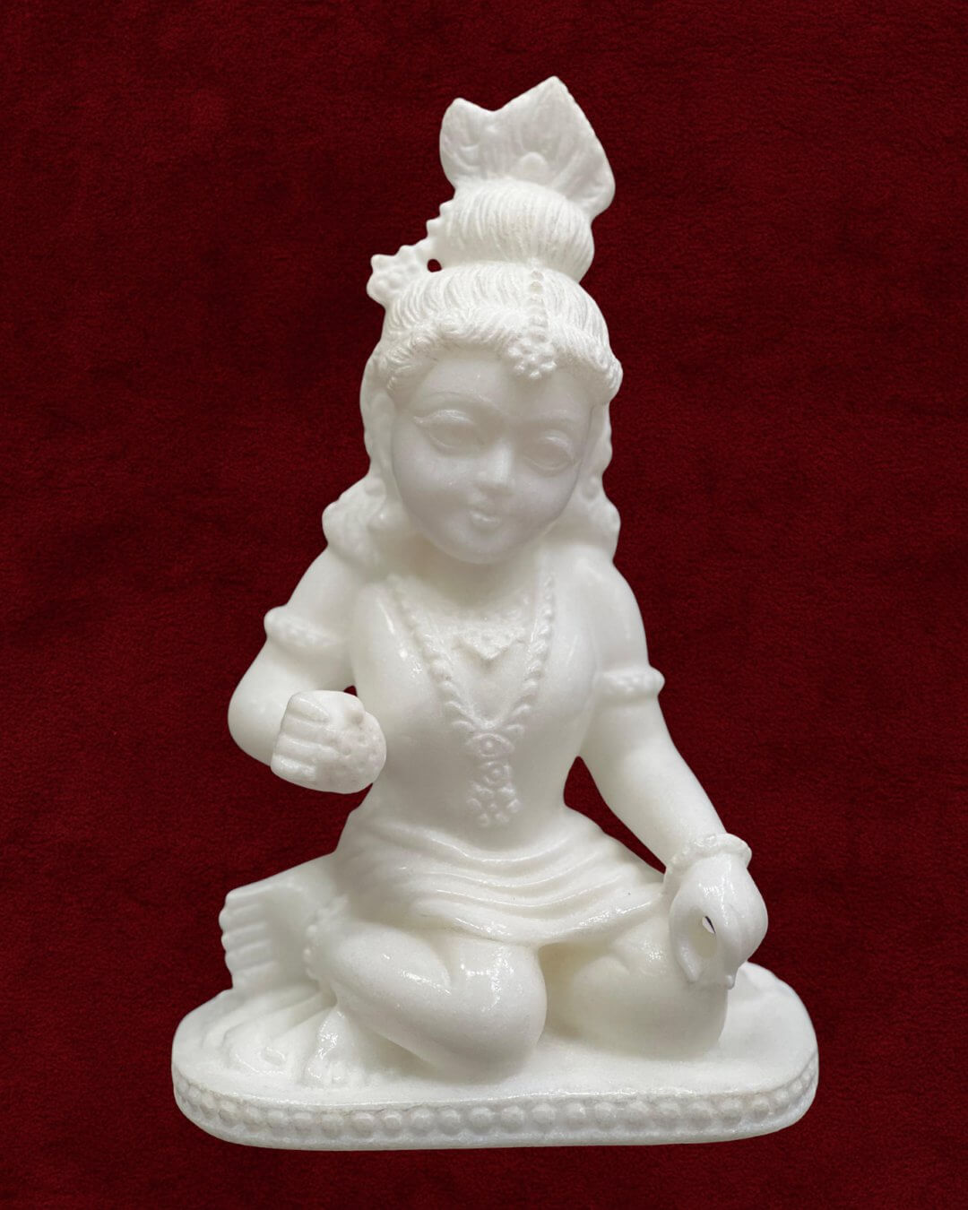 Divine Marble Krishna Ji - Sacred Flute Musician Makrana Marble God Moorti Temple Quality Art